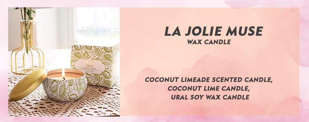 Buy LA JOLIE MUSE Coconut Limeade Scented Candle, Natural Soy Wax Candle, Home Fragrance USA 2021